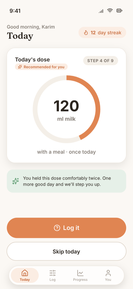 Lactico app screen